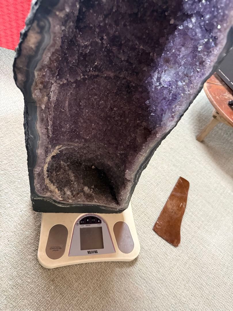濃紫色アメジストドーム　H75cmW25cm29kg たのめる便発送！