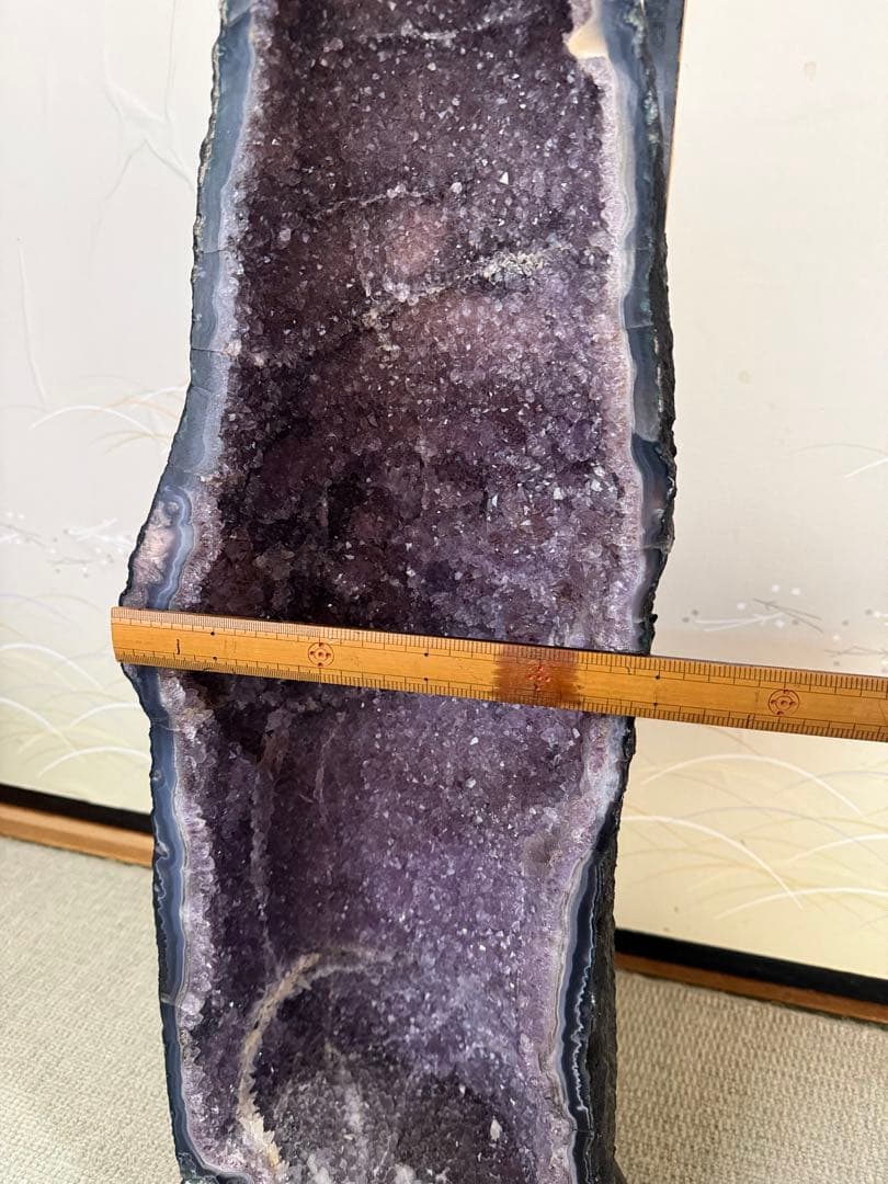 濃紫色アメジストドーム　H75cmW25cm29kg たのめる便発送！