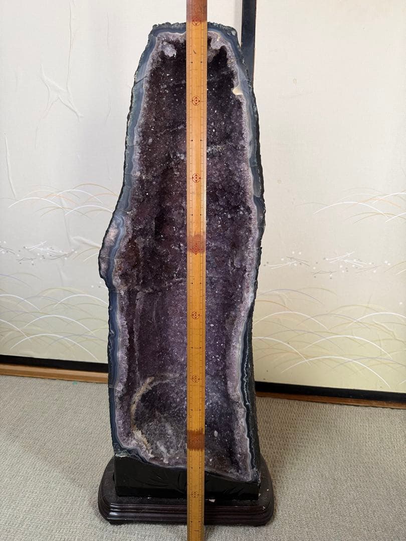 濃紫色アメジストドーム　H75cmW25cm29kg たのめる便発送！