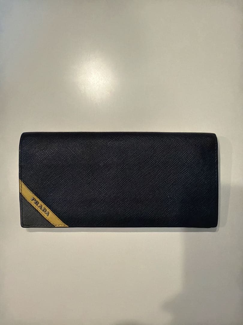 【即購入可】PRADA トリコロール ネイビー 長財布
