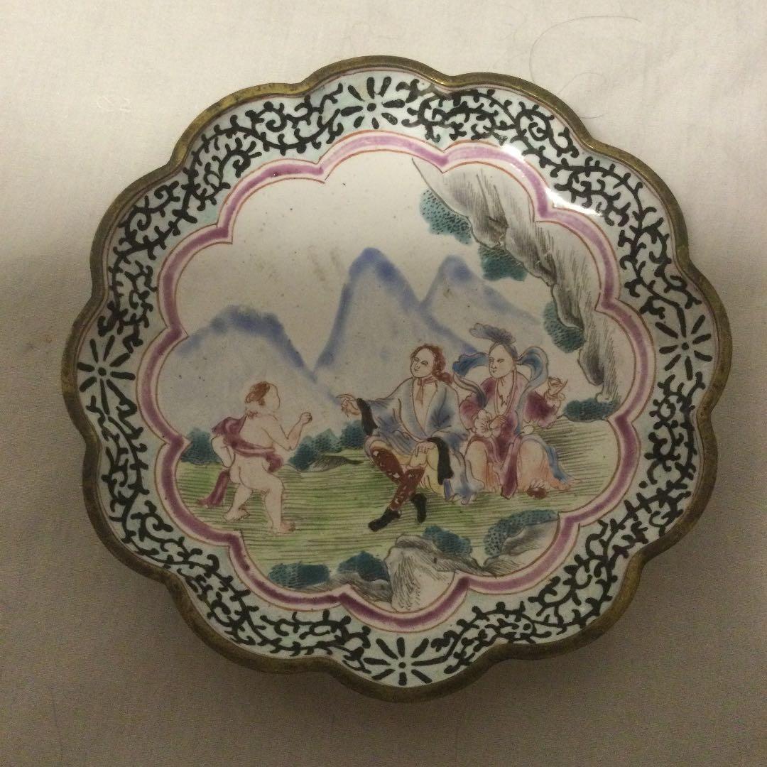 中国清朝輸出用七宝焼の小皿