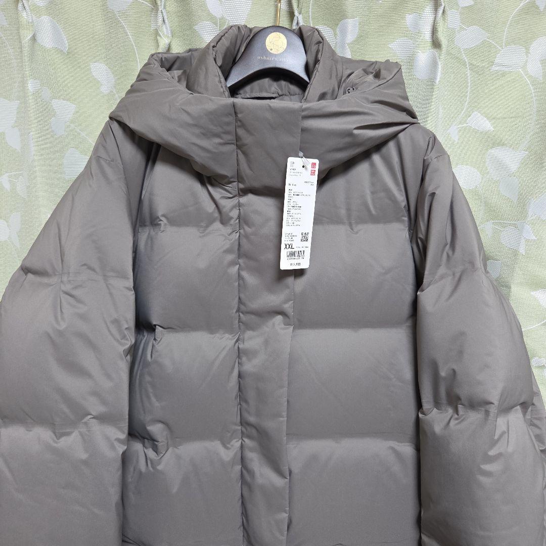 新品！ユニクロ シームレスダウンショートコート グレー XXL