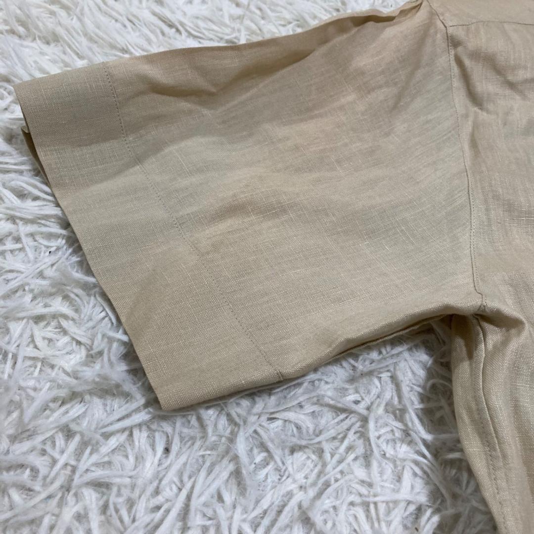 シャネル ヴィンテージ リネン ダブル 金ボタン ココマーク シャツ 38 M