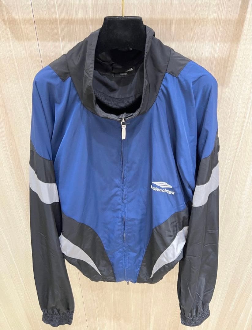 美品バレンシアガ  オフショルダートラックジャケットブルゾン M