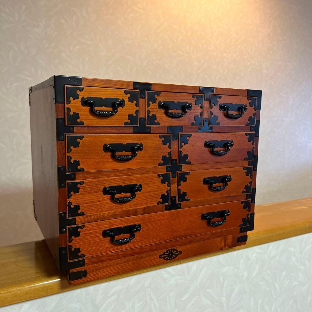 木製 8杯 小箪笥 小引出し 小物入れ ミニタンス 民芸家具 アンティーク