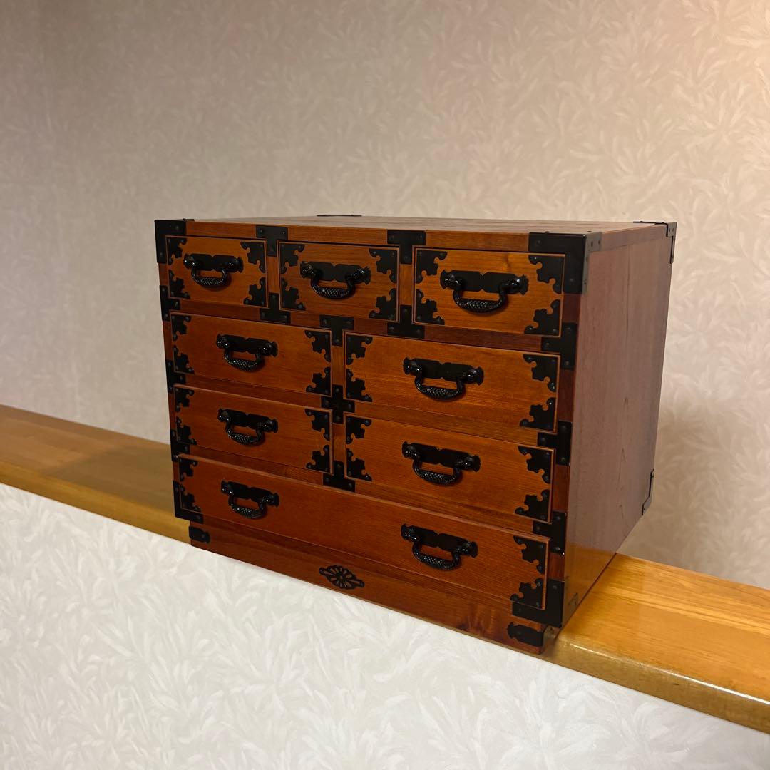 木製 8杯 小箪笥 小引出し 小物入れ ミニタンス 民芸家具 アンティーク