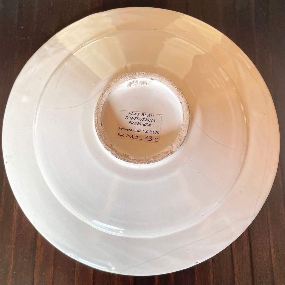 18世紀初頭 フランス アンティーク 染付皿 デルフト プレート 飾り皿 民藝