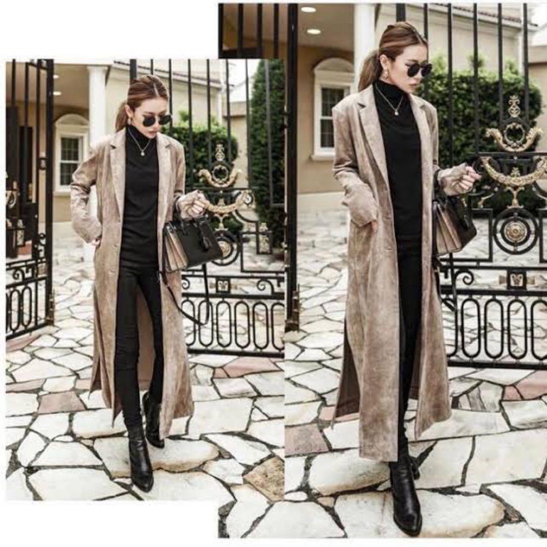 グラムリップススエード風 ロングコート