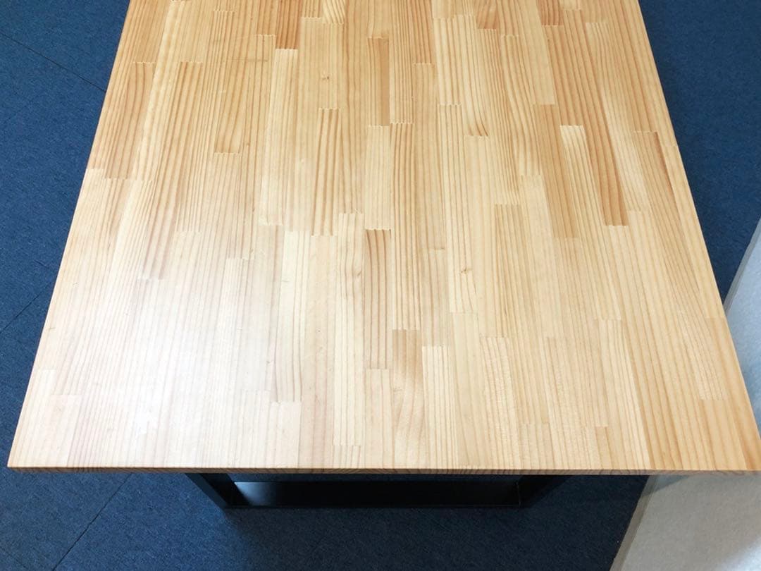 北欧カントリー風ダイニングテーブル 天然木パイン集成材 アイアン脚部仕様