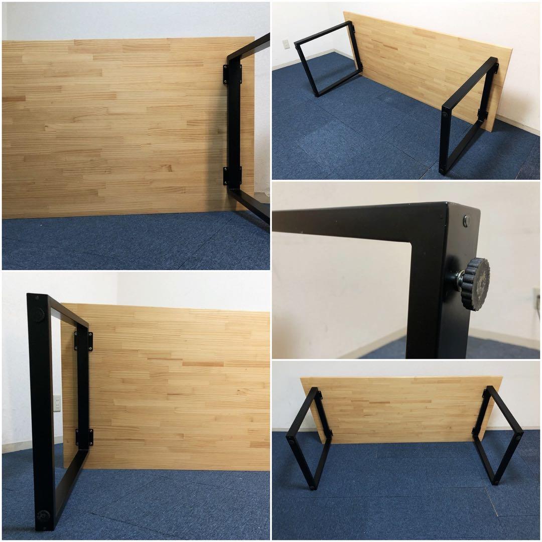 北欧カントリー風ダイニングテーブル 天然木パイン集成材 アイアン脚部仕様