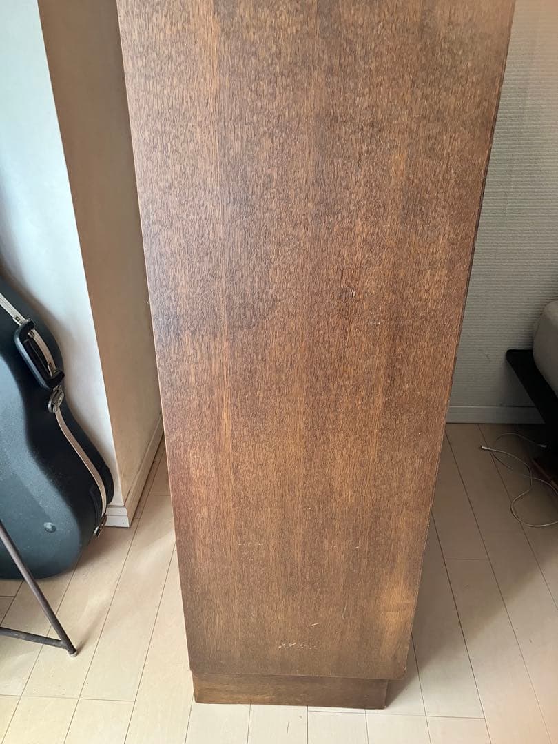 伊勢丹購入　書棚　ガラス戸　引き出し　シェルフ　木工　工芸　アンティークす