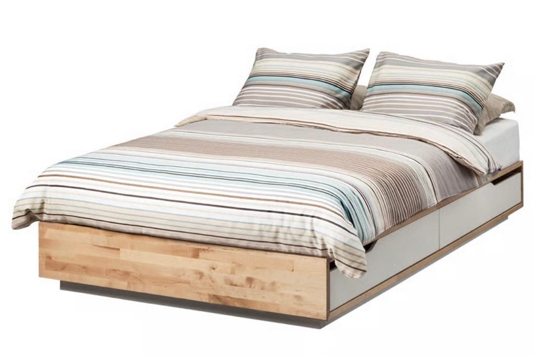 【7/12まで】セミダブル　ベットフレーム収納付き　（IKEA MANDAL)