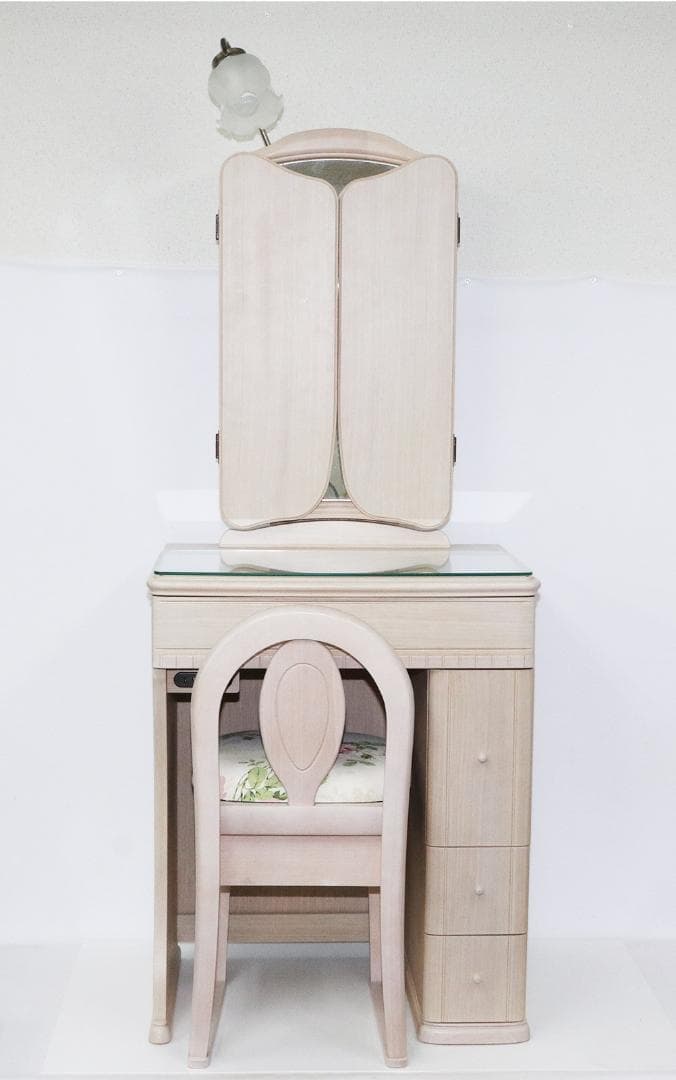 テーブル ホワイト ドレッサー 三面鏡 鏡台 デスク 化粧台 テーブル 姫系