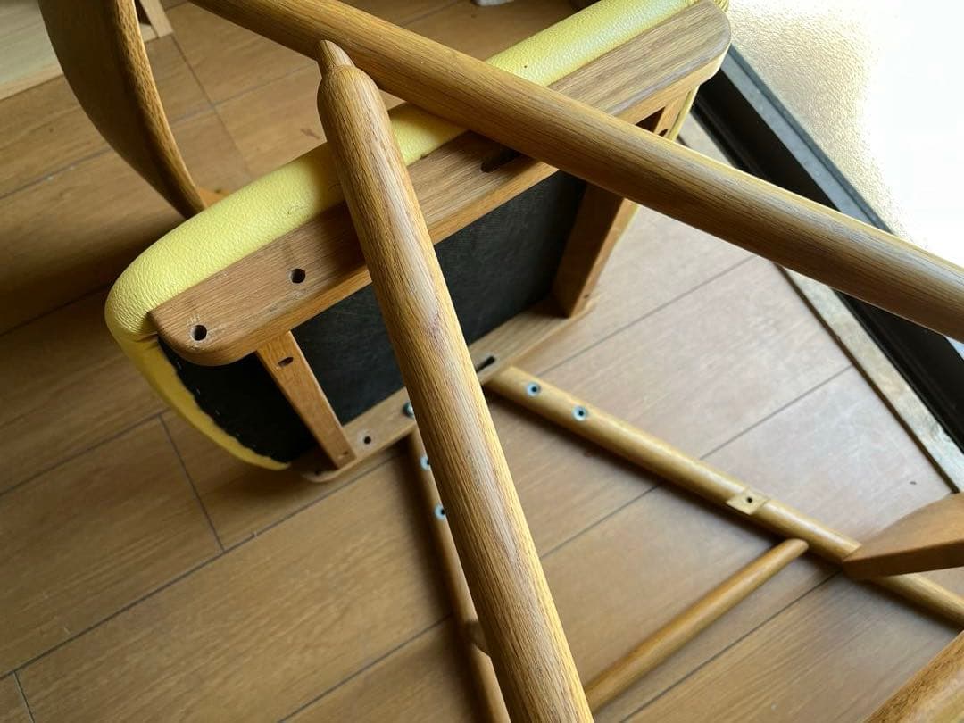 北欧　デザイン 飛騨産業 キツツキ 高さ調整 学習椅子 オーク オイル塗装