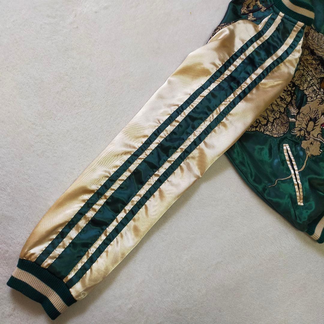 QqCcaan　龍刺繍　М　リバーシブル　スカジャン　鯉　ドラゴン　サテン