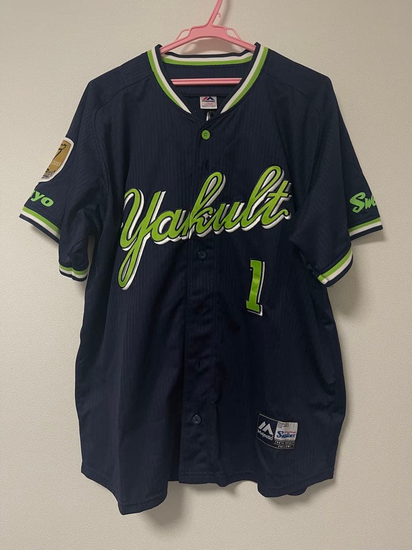 ヤクルトスワローズ　山田哲人　ユニフォーム　優勝ワッペン　ビジター