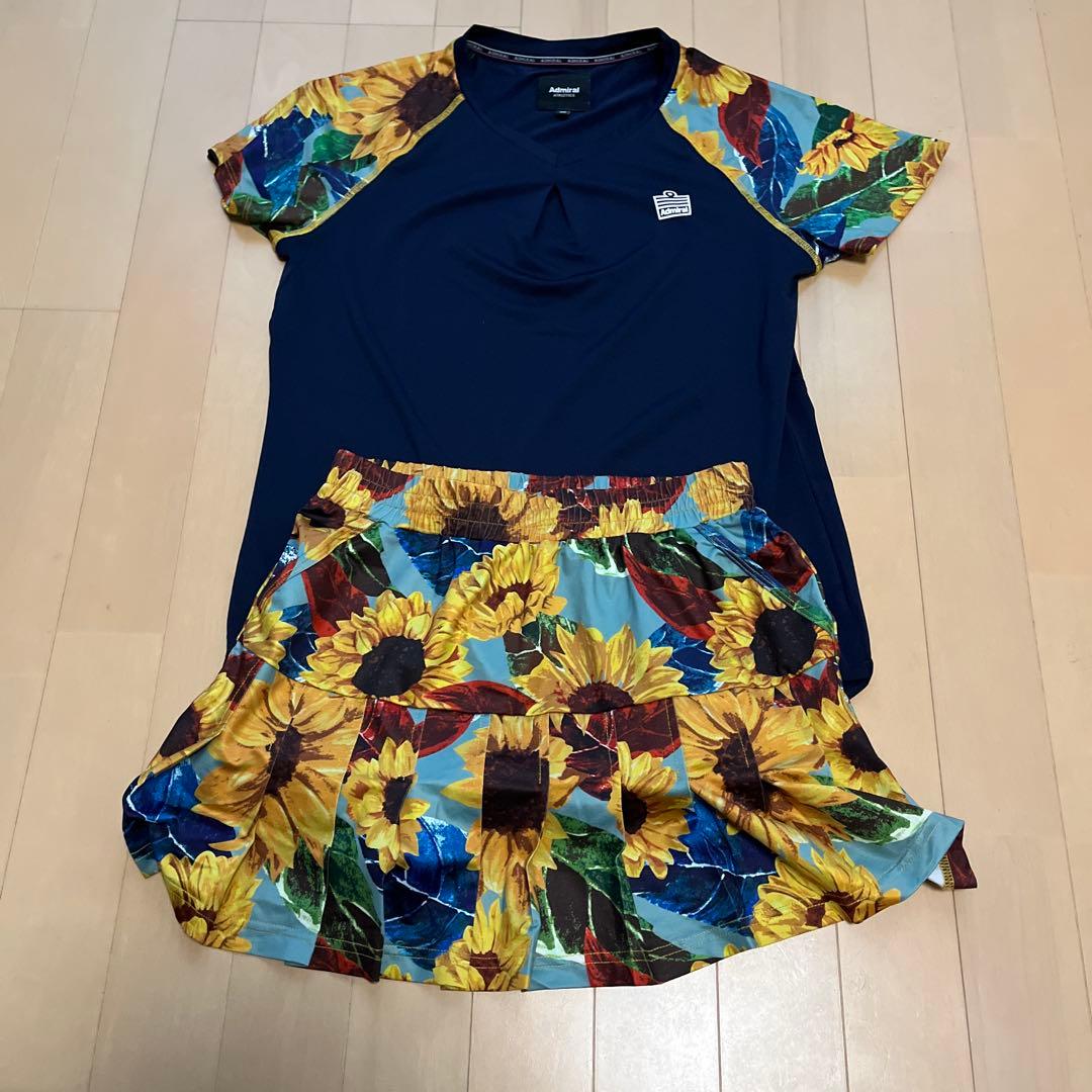 さ*ん様 アドミラル レディーステニスウェア ゲームシャツ＆ひまわり柄スカート