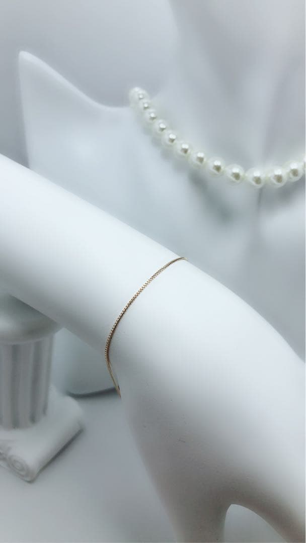 k18 18金 ブレスレット　イエローゴールド　ベネチアンチェーン0.7mm