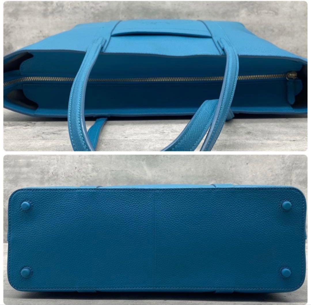 極美品✨COLEHAAN コールハーン トートバッグ　ターコイズブルー　A4可