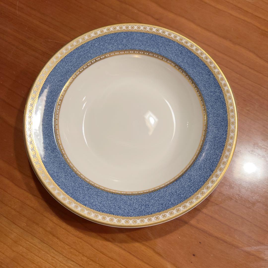 374 ウエッジウッド未使用ユーランダーパウダーブルースーププレート20CM
