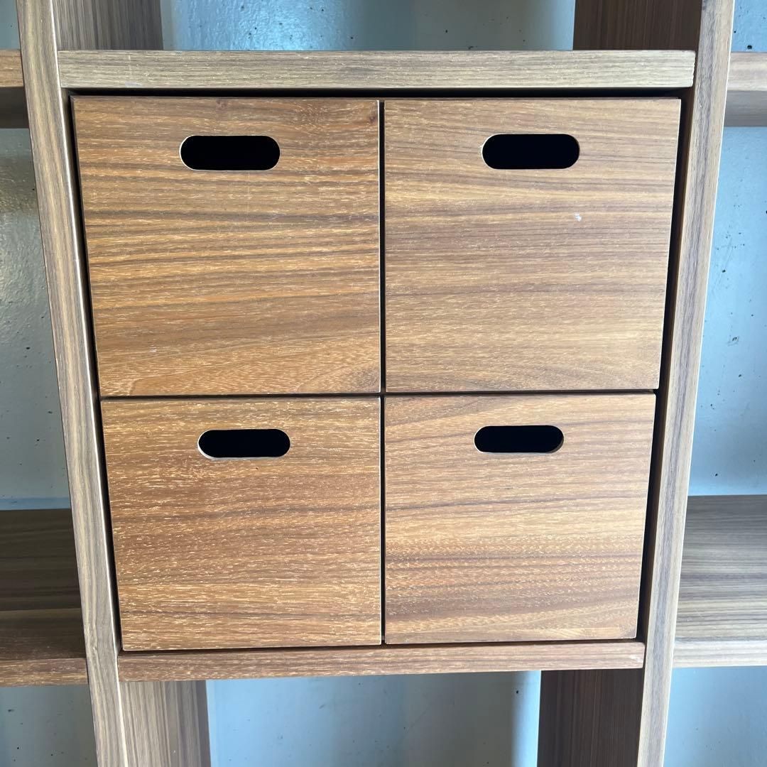 美品★無印スタッキングシェルフセット・５段×３列・ウォールナット チェスト付