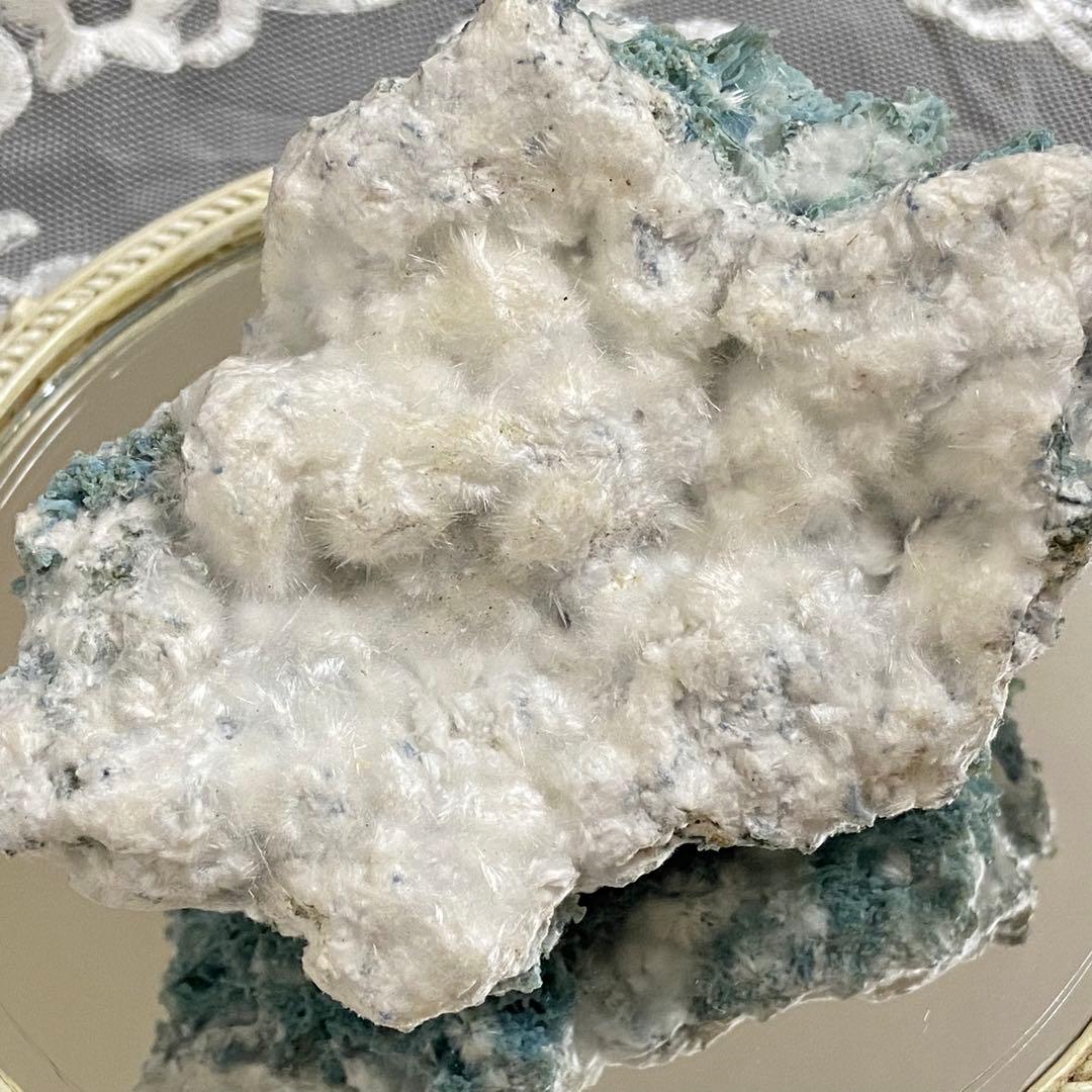 ブルーカルセドニー　モルデナイト　共生鉱物標本　原石鉱石　天然石　ストーン