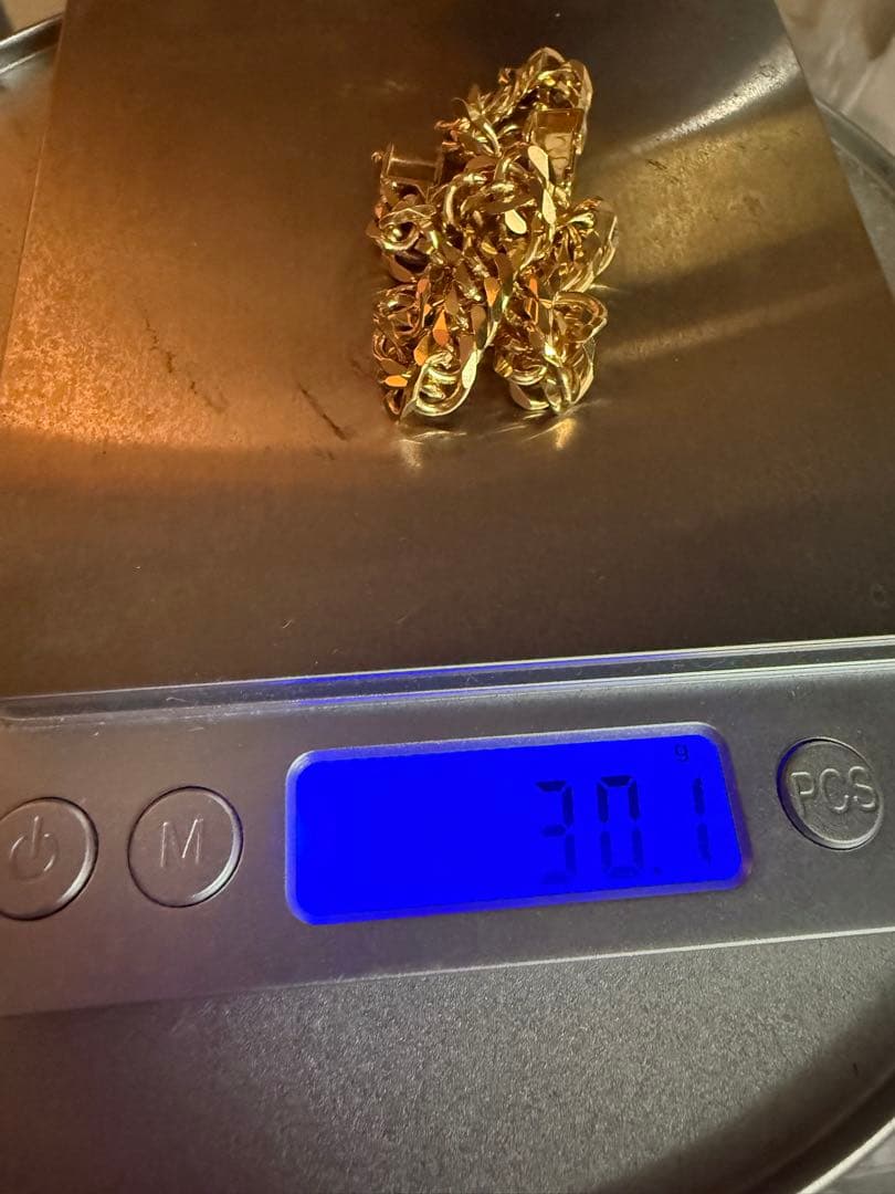 金　ゴールド　喜平　30g 20センチ　6面　ブレスレット　送料込み　美品