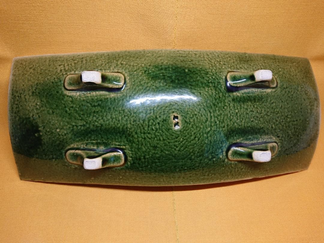 【美品】板皿　長皿　角皿　陶器　置物　インテリア　工芸品　美術品　A3157
