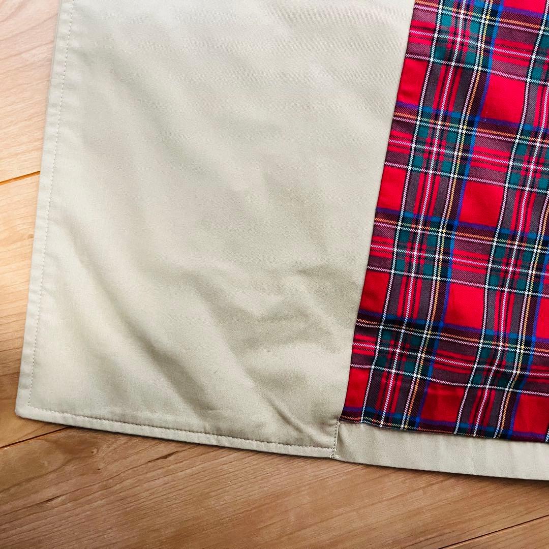 Fred Perry 赤チェック　トレンチコート　ロングコート