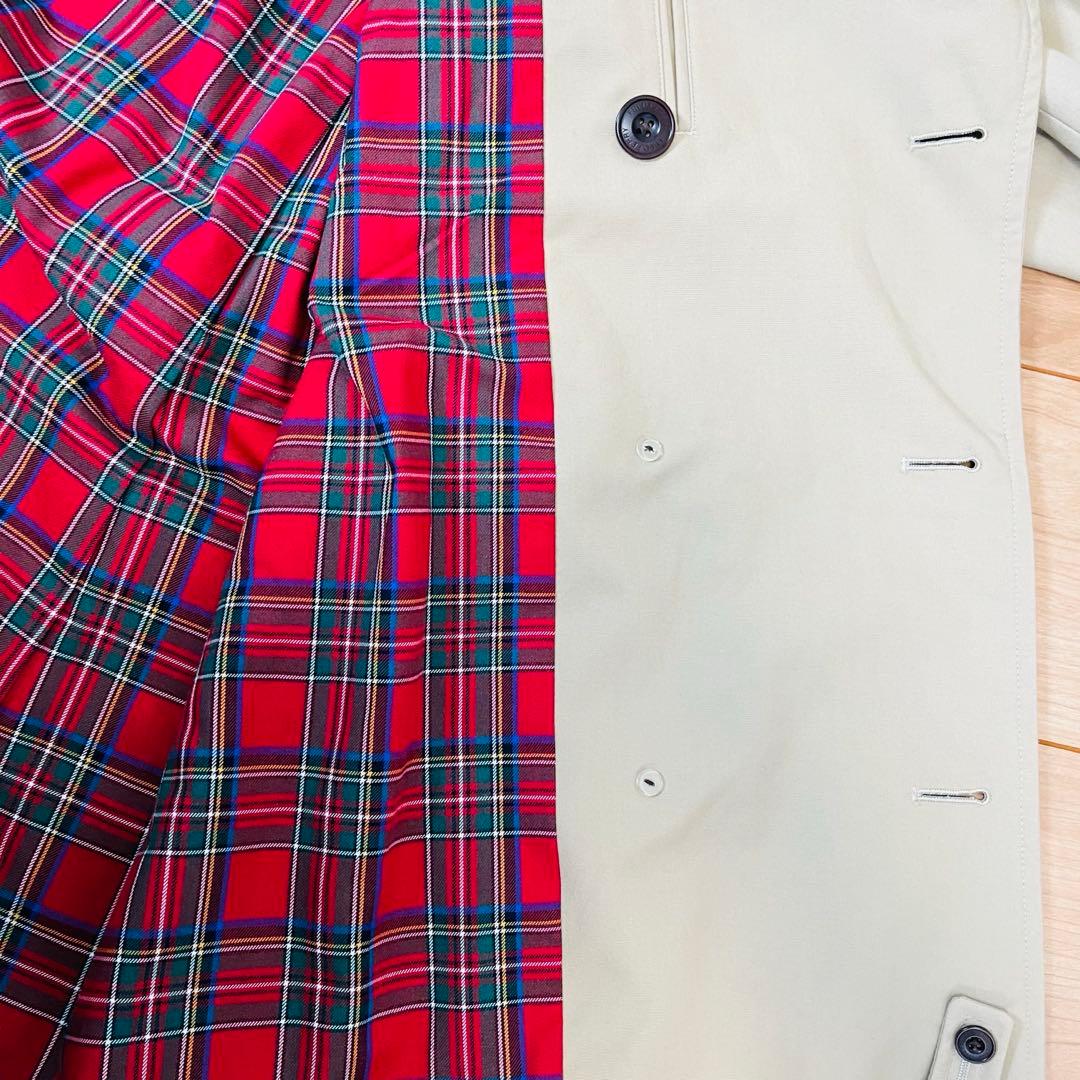 Fred Perry 赤チェック　トレンチコート　ロングコート