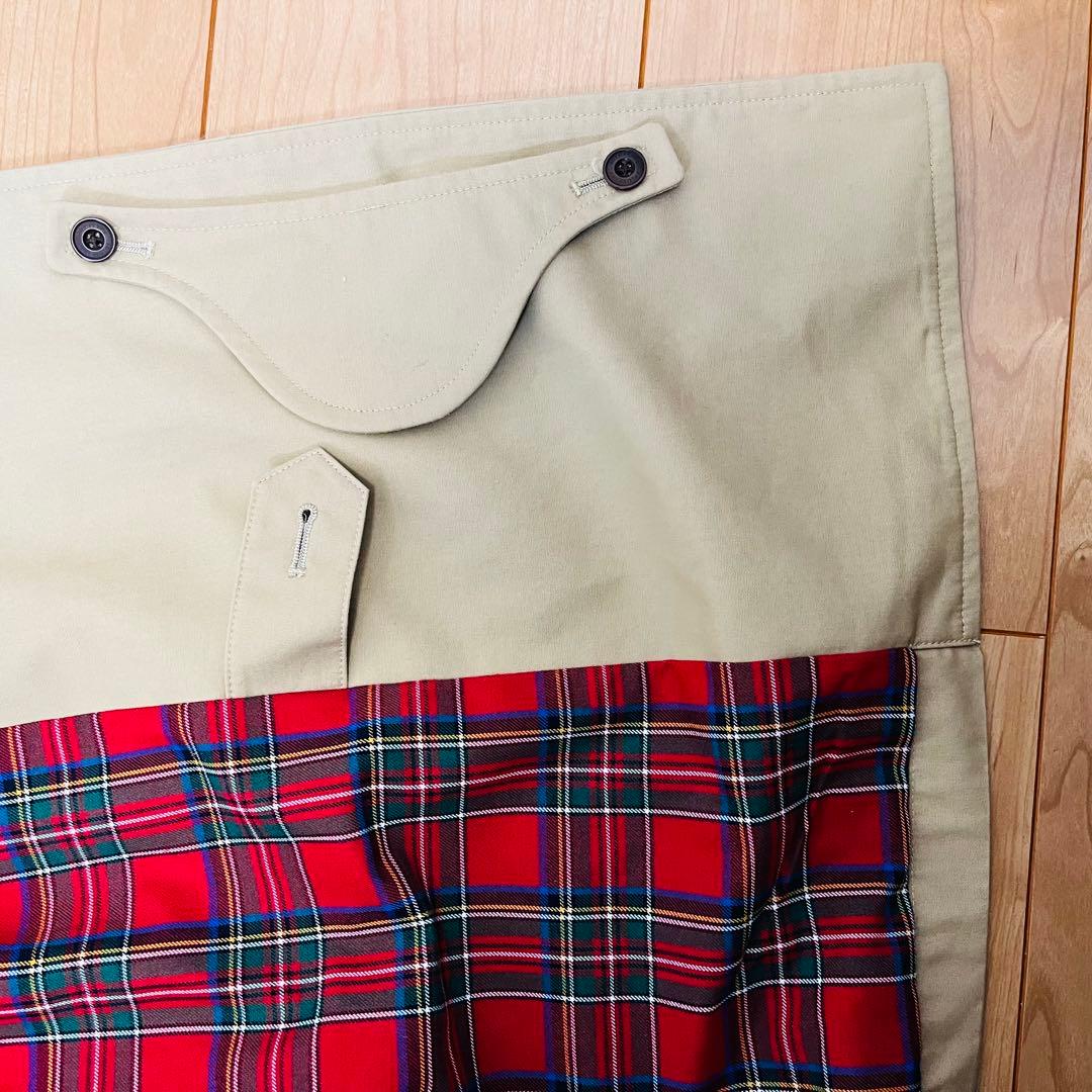 Fred Perry 赤チェック　トレンチコート　ロングコート