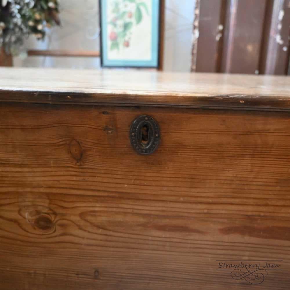 IFU-410 英国アンティーク パインチェスト 収納 リネンボックス テーブル