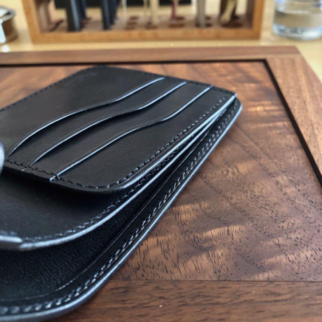 栃木ワイルドサドルブラック 二つ折り財布 総手縫い