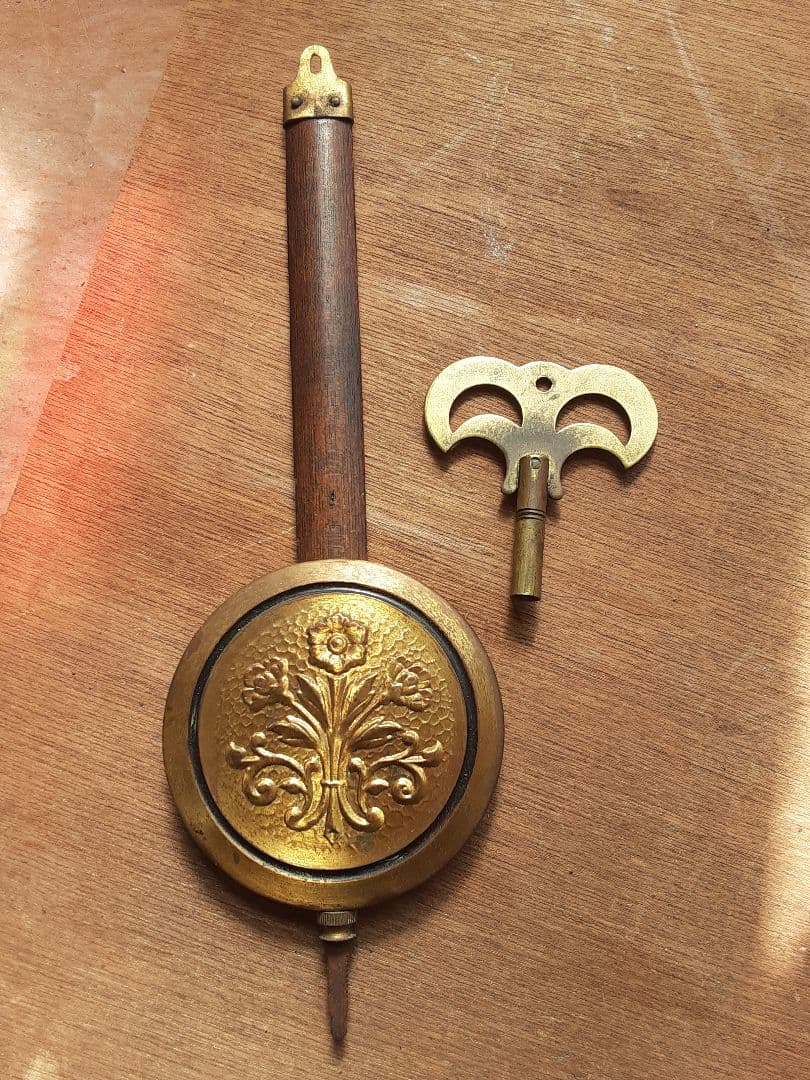 大正ロマン、機械式柱時計、分解掃除、調整油注入済み、動作品