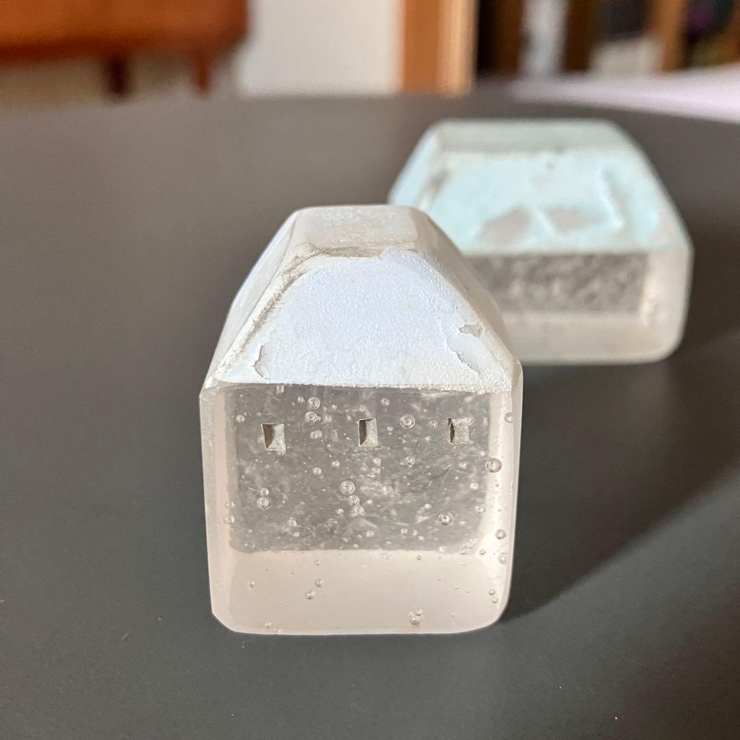 【にゃんこ】Mellow glass セット ガラスのおうち 水色