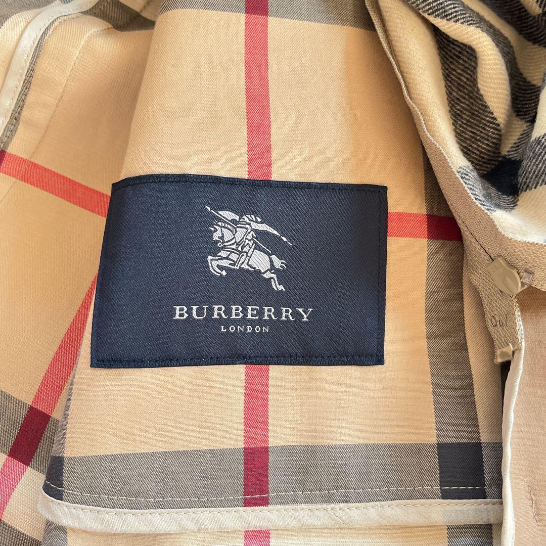 バーバリー　ステンカラーコート　ベージュ　ライナー付き　ノバチェック　ブラウン