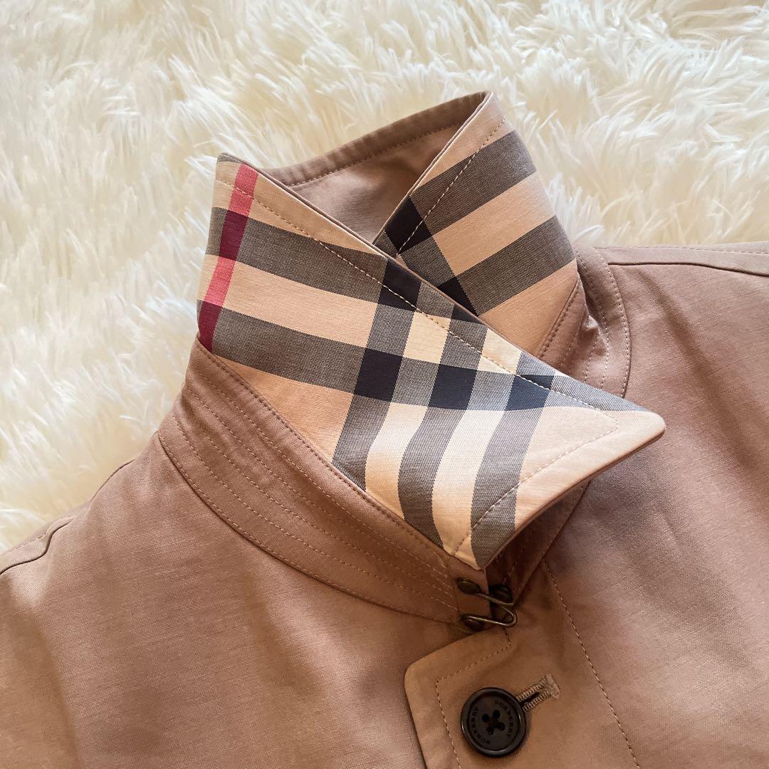 バーバリー　ステンカラーコート　ベージュ　ライナー付き　ノバチェック　ブラウン