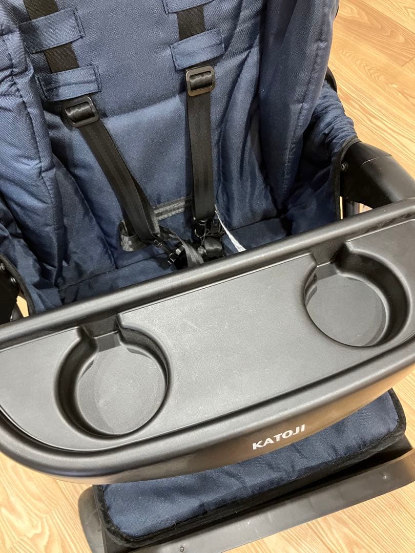 ゆうき KATOJI ベビーカー 二人でゴー ネイビー レインカバー付き