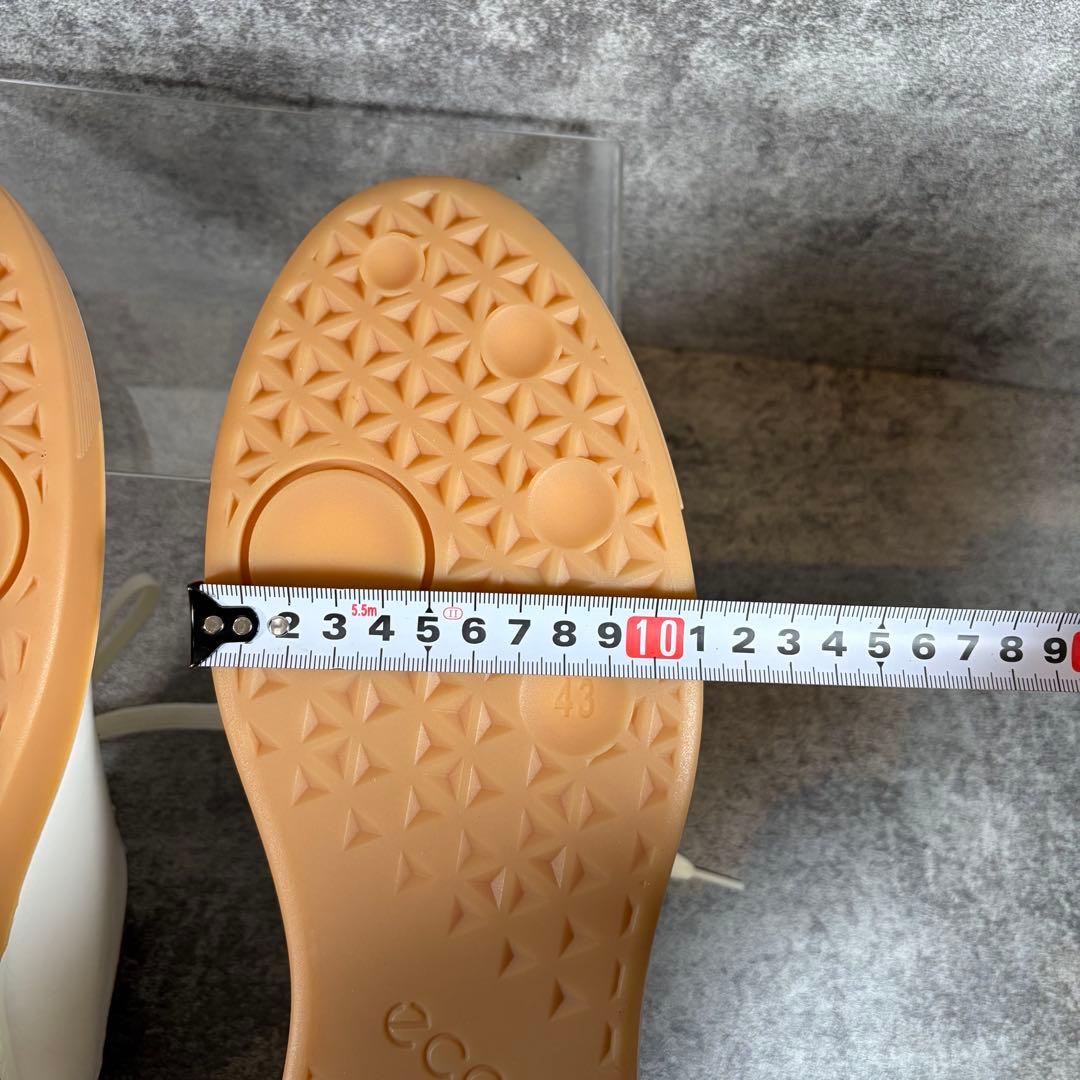 極美品　ecco エコー　ストリートトレイ　レザースニーカー　ホワイト　27.5