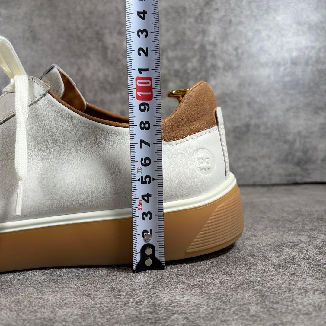 極美品　ecco エコー　ストリートトレイ　レザースニーカー　ホワイト　27.5