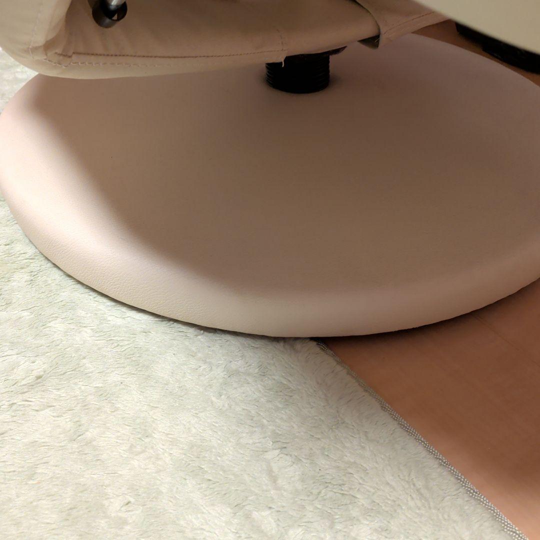 クリーム色 リクライニングチェア回転式＆オットマン付き美品