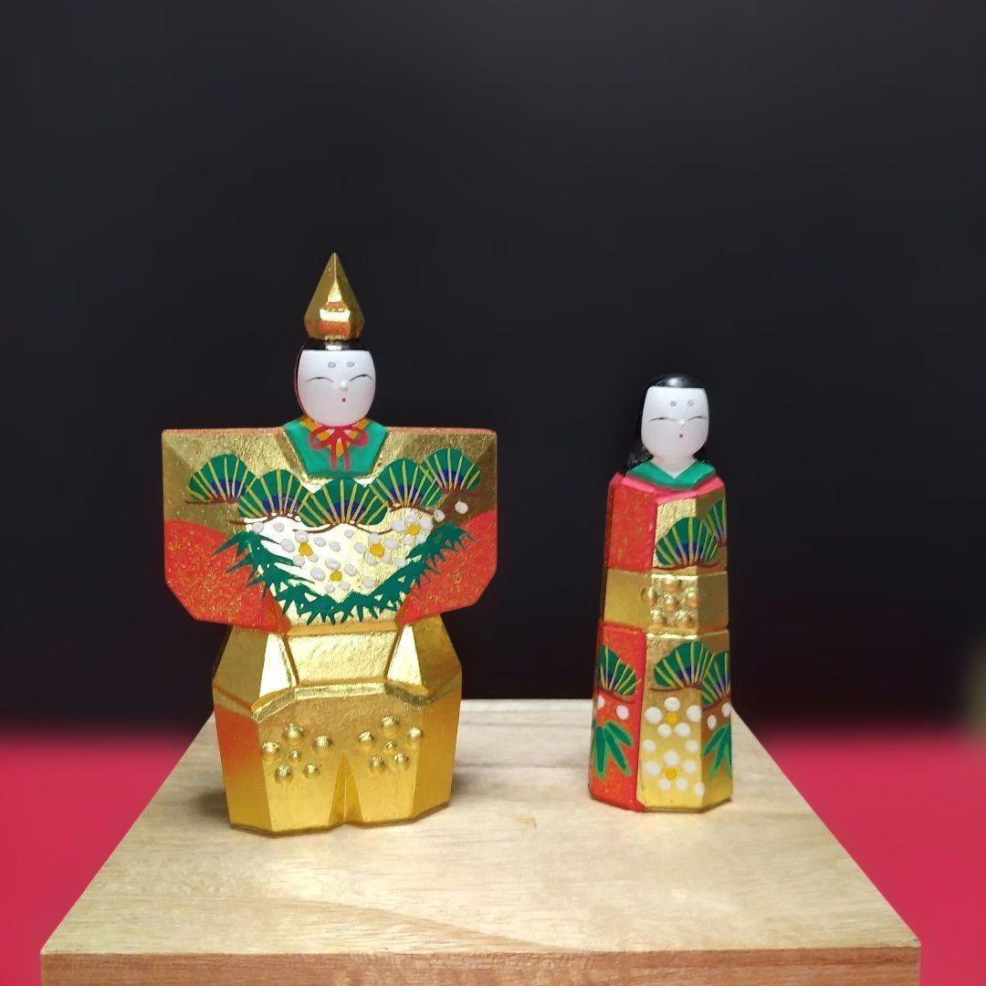 m*i様 一刀彫り　雛人形　神泉作