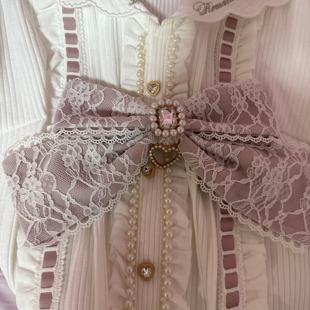 LIZLISA リズリサ ストロベリー刺繍セーラーリブブラウス ピンク いちご