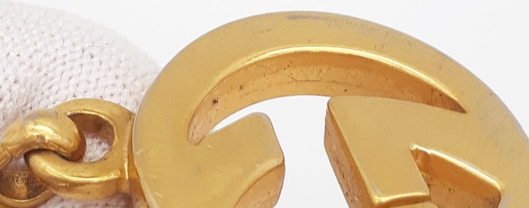 Z08-06　グッチ　インターロッキング　キーホルダー　ゴールド