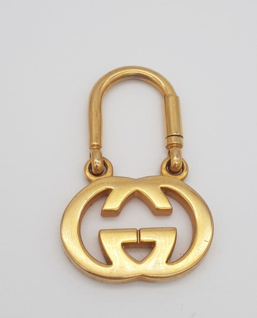 Z08-06　グッチ　インターロッキング　キーホルダー　ゴールド