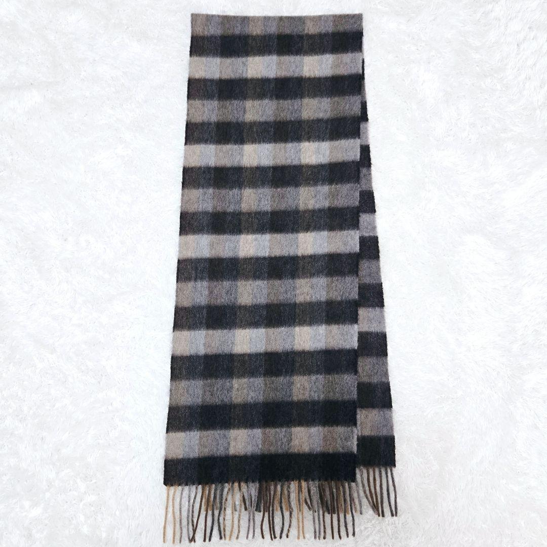 美品 Brooks Brothers 英国製 カシミヤ マフラー チェック 高級