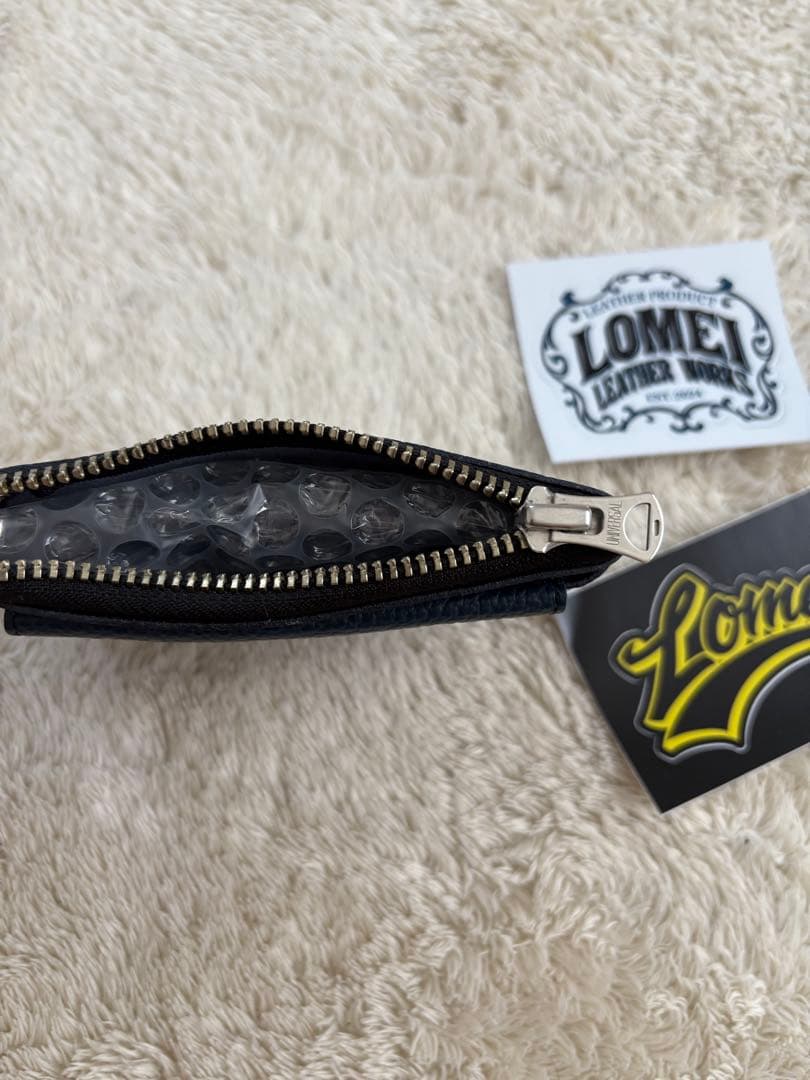 小物 LOMEI Zipper Compact Wallet NAVY BLUE