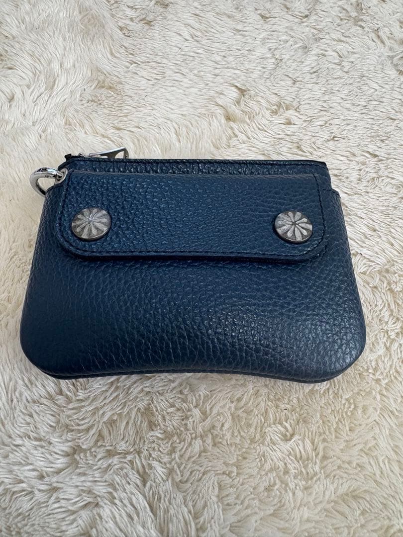 小物 LOMEI Zipper Compact Wallet NAVY BLUE
