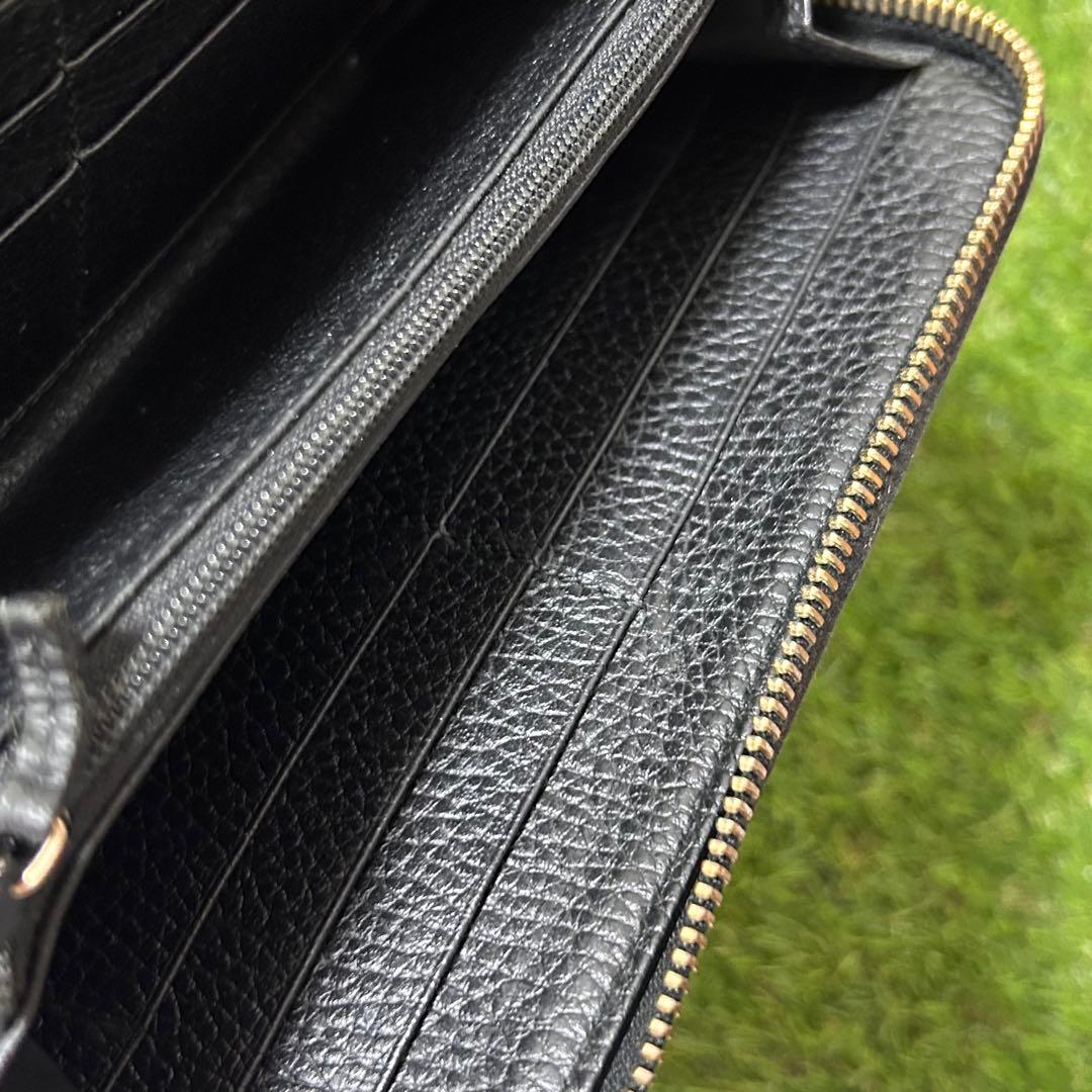 GUCCI グッチ 長財布 ラウンドファスナー ファスナー レザー ブラック