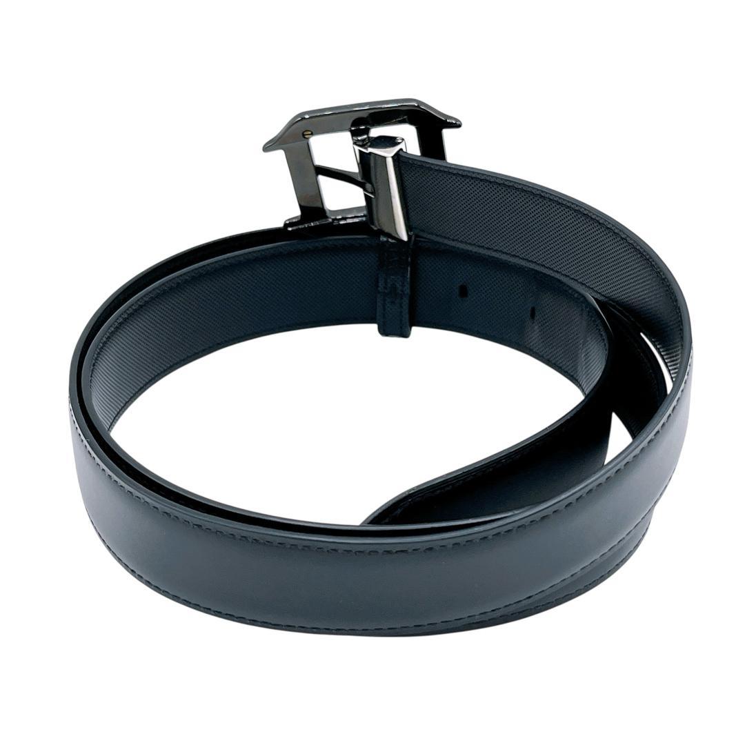 美品 カルティエ サントス ドゥ ベルト 黒 ブラック 銀 シルバー メンズ